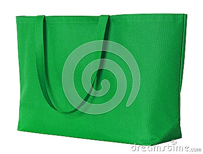 Green shopping bag isolated on white Stock Photo