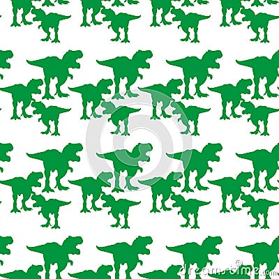 Green Silhouette Tyrex Pattern Vector Illustration