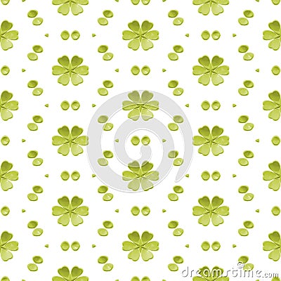 Green Simple Floral Seamless Background Stock Photo