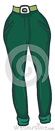 Green skinny pants, illustration, vector Vector Illustration