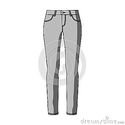 Green skinny pants for women. Women s clothes for a walk.Women clothing single icon Vector Illustration