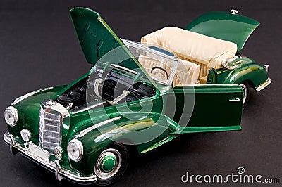 Green sleek classic luxury car Stock Photo