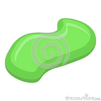 Green slime blob flowing down creating abstract shape Stock Photo