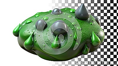 Green slime blob, gooey substance, dripping slime, and playful element png transparent image Generative AI Stock Photo