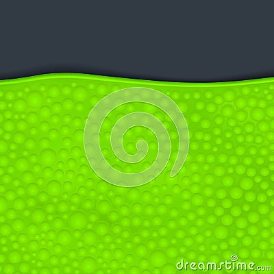 Green slime on dark Vector Illustration