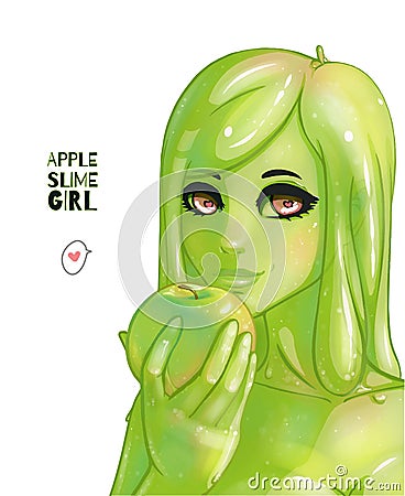 Green slime girl Vector Illustration