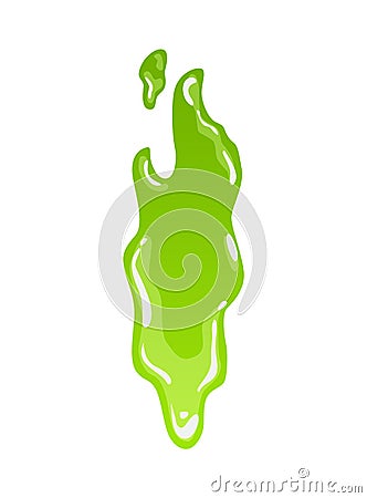 Green slime. Goo blob splashes, toxic dripping mucus. Slimy splodge and drops, liquid borders. Cartoon isolated vector Vector Illustration