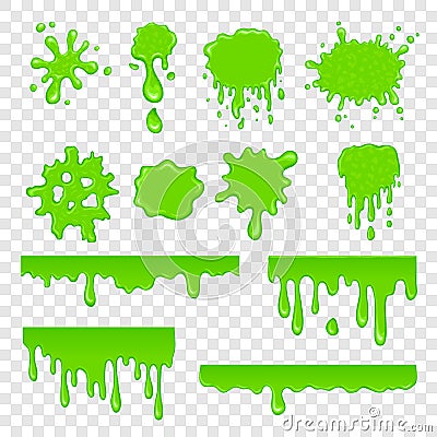 Green slime set Vector Illustration