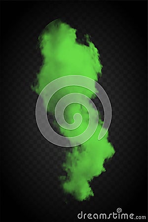 Green smog isolated on black transparent backdrop Vector Illustration