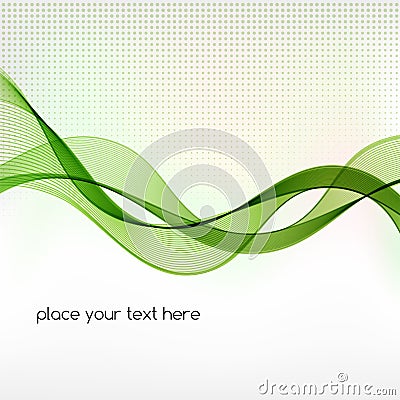 Green smoke wave abstract background Vector Illustration
