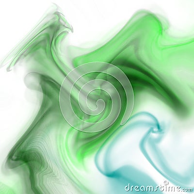 Green smoke waves Stock Photo