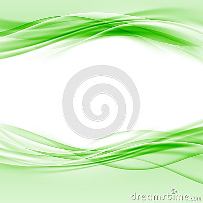 Green smooth swoosh eco border abstract layout Vector Illustration