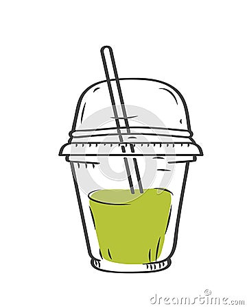 green smoothie drink Vector Illustration