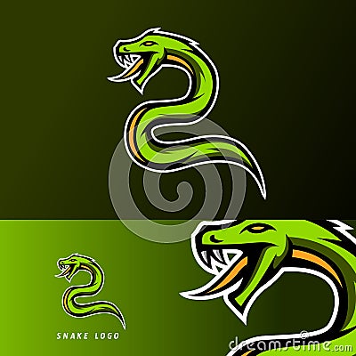 Green snake viper pioson mascot esport logo Vector Illustration