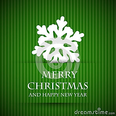Green snowflake christmas card Stock Photo