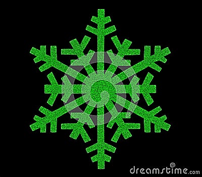 Green snowflake icon Stock Photo