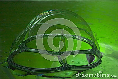 Green soap bubble background Stock Photo