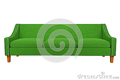 Green Sofa and Chair fabric leather in white background for use in graphics, photo editing, sofas, various colors, red, black, Stock Photo