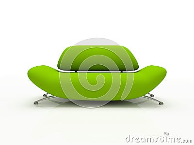 Green sofa on white background insulated Stock Photo