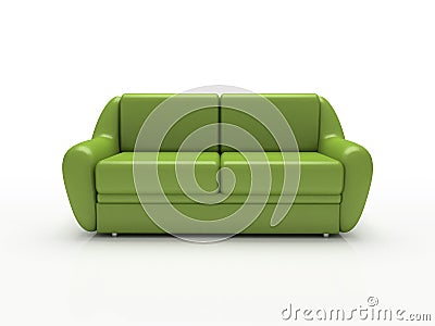 Green sofa on white background insulated Stock Photo