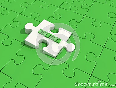 Green solution puzzle Stock Photo