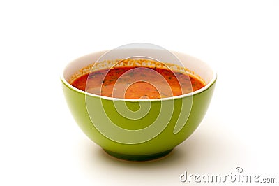 Green soup bowl Stock Photo