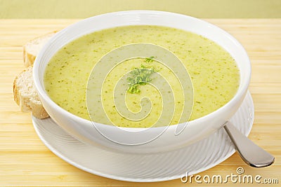 Green Soup Courgette Zucchini Stock Photo