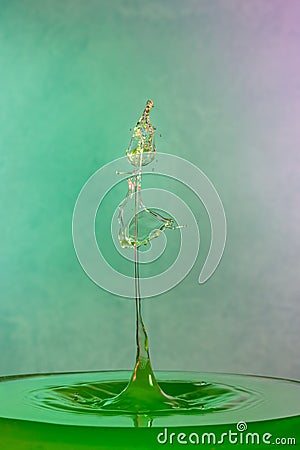 Green Sparkle water drop art Stock Photo