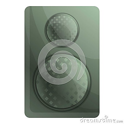 Green speaker icon, cartoon style Vector Illustration