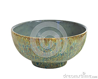 Green Speckled Bowl Stock Photo