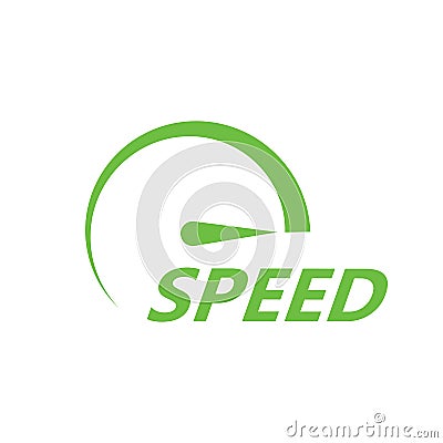Green speed vector icon Vector Illustration