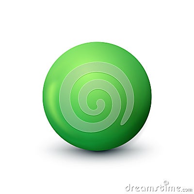 Green sphere ball fashionable classic verdant color. Matt mock up of clean realistic orb icon. Geometric simple shape design Vector Illustration