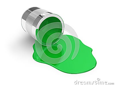 Green spilled paint Stock Photo