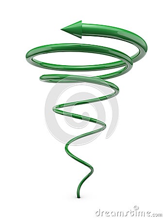 Green spiral line with arrow Stock Photo