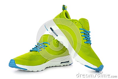 Green sport shoes Stock Photo