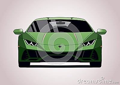 Green sports car Vector Illustration