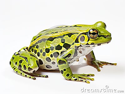 Green spotted frog Made With Generative AI illustration Cartoon Illustration