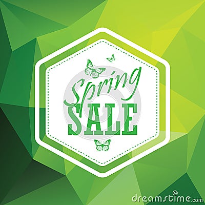 Green spring sale low polygonal background with Vector Illustration