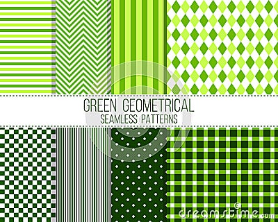 Green spring or st. patrick seamless patterns Vector Illustration