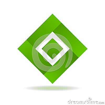 Green square abstract isolated element for logo Vector Illustration