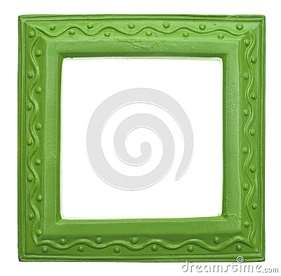 Green Square Modern Vibrant Colored Empty Frame Stock Photo