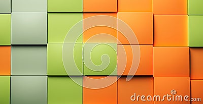 Green Squares Background Stock Photo