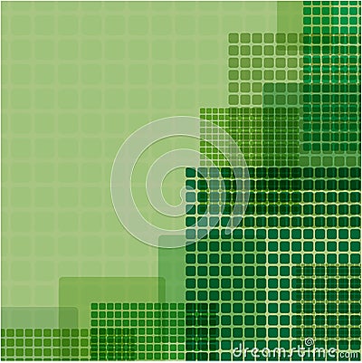 Green squares of different size Vector Illustration