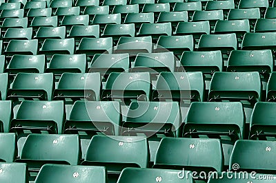 Green stadium seating Stock Photo