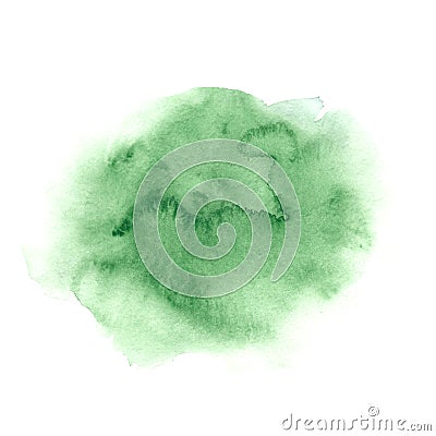 Green stain, modern creative abstract watercolor hand drawn textured spot Stock Photo