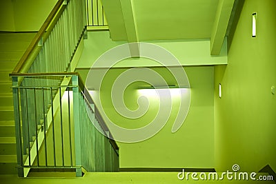 Green staircase Stock Photo