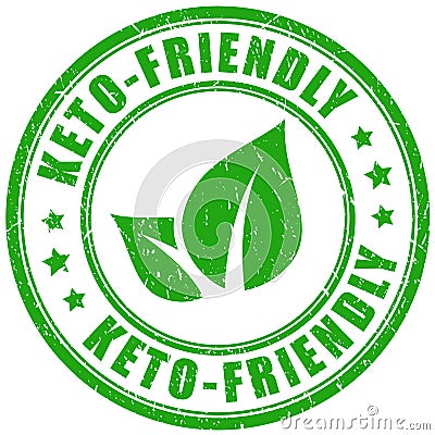 Green stamp keto-friendly Vector Illustration