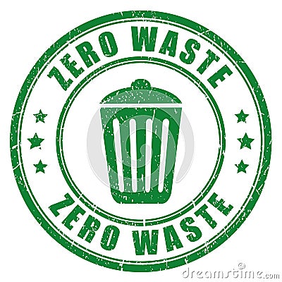 Green stamp zero waste Vector Illustration