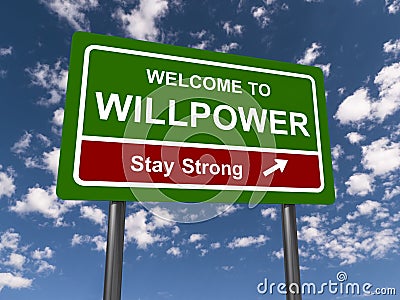 Welcome to willpower street sign Stock Photo