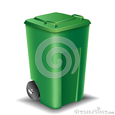 Green street trash can Vector Illustration